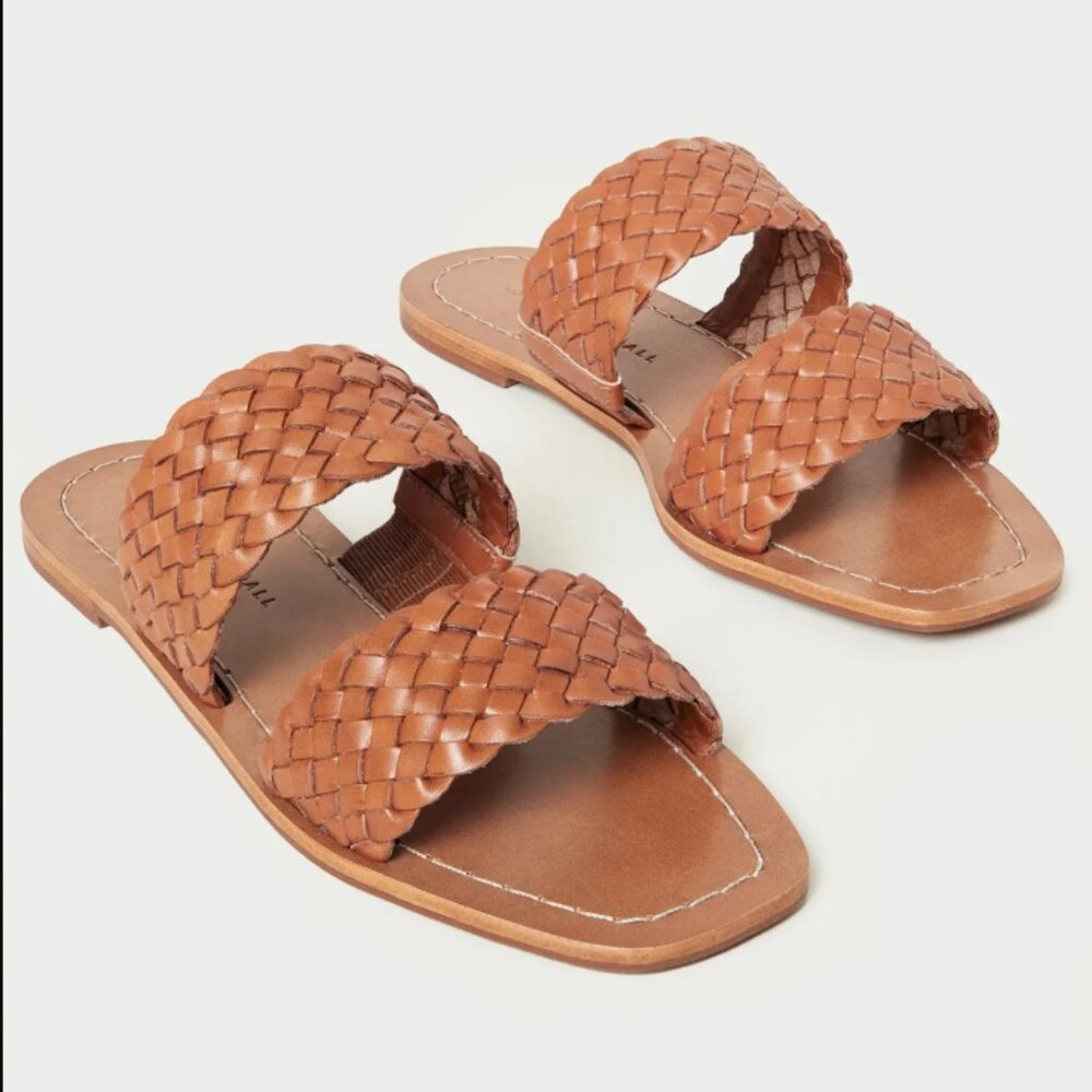 Loeffler Randall Jonah Timber Woven Slide Sandal Timber Brown sz 6.5